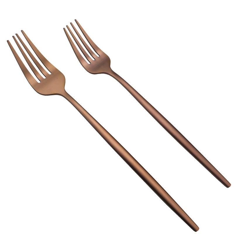 Uniturcky 60-Piece Modern Matte Silverware Set, Uniturcky 304 Stainless Steel Flatware Cutlery Set, Elegant Kitchen Utensils Service For 12, Includes Dinner Knives/Spoons/Forks, Copper Satin Finish - Image 4